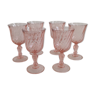 6 verres à vin rose