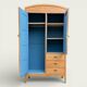 Parisian hotel wardrobe in solid raw oak, 1920.