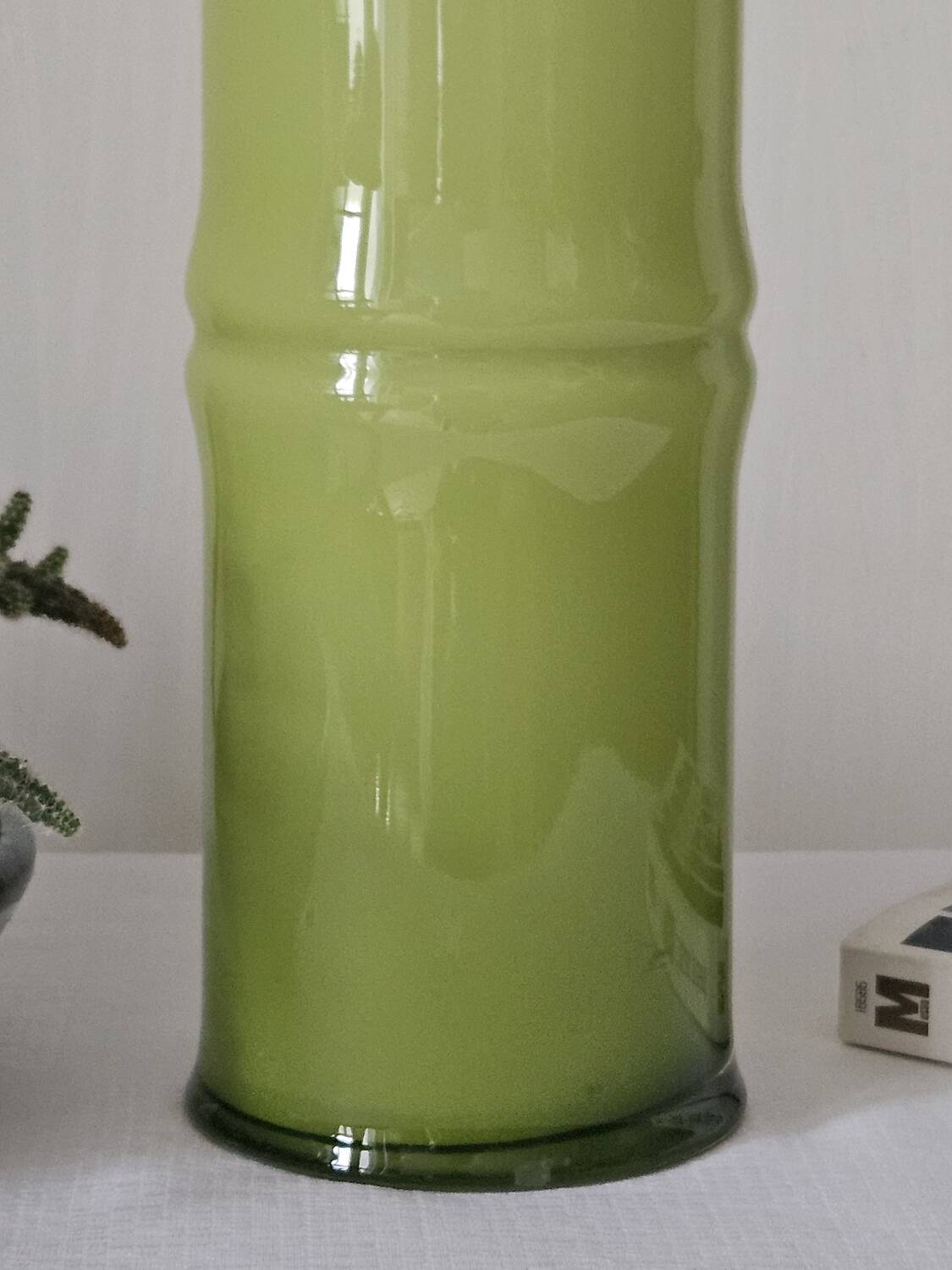 Vintage blown glass bamboo vase