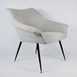 Vintage armchair "Shell", upholstered, Germany, 60s, grey fabric