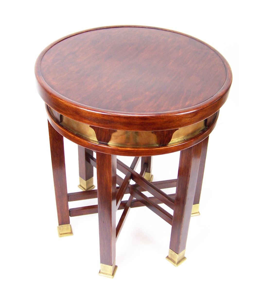 Tabouret secession viennoise avec six pieds 1910s