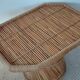 Table basse sculpturale en rotin tressé-vintage années 60/70