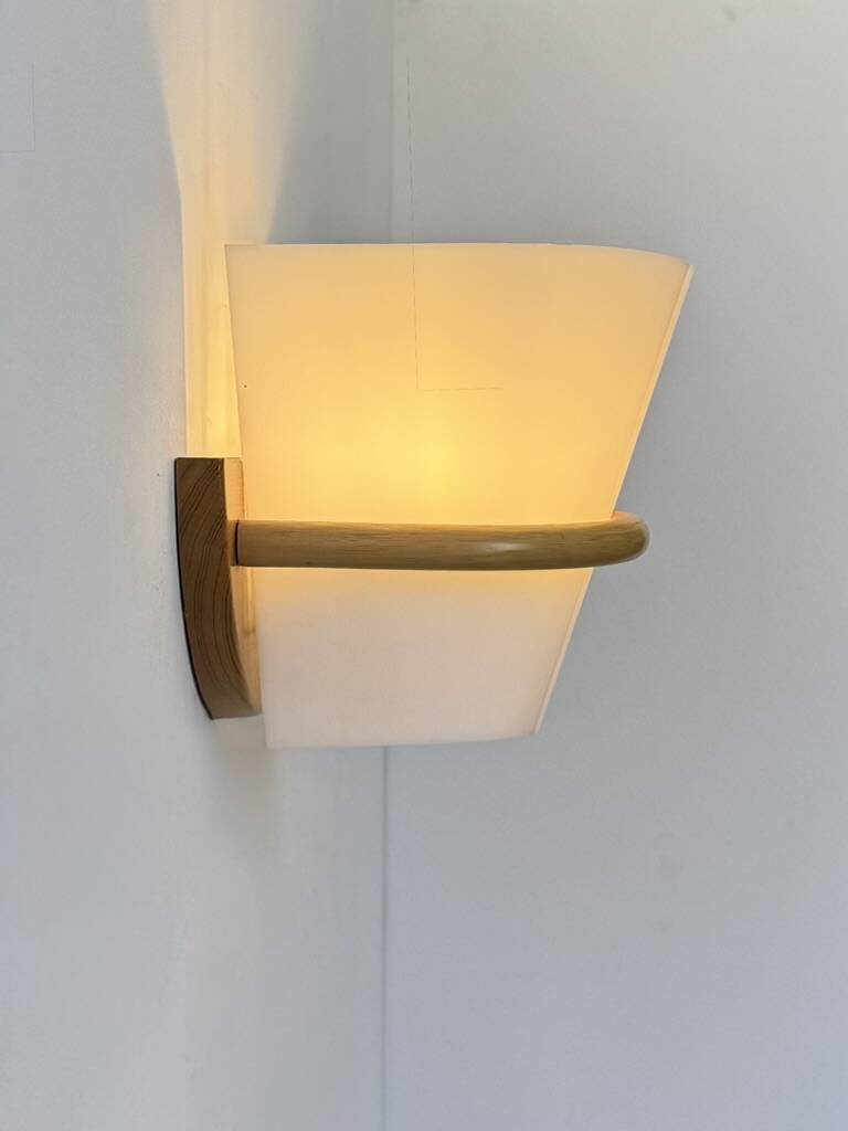 Vintage pin and opaline perspex wall light, France, 1980.