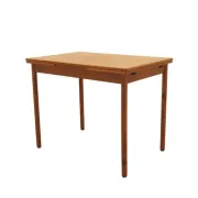 Danish teak extending dining table on solid wood legs, 1970s
