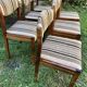 Chairs wood and striped antique fabrics