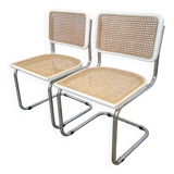 Ensemble de 2 chaises Cesca vintage de Marcel Breuer : chaises de salle à manger en osier style Mid-Century Modern