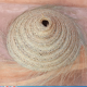 Parasol pendant lamp in braided natural fiber doum straw