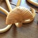 Pair vintage rattan coat holder
