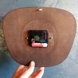 Vintage clock formica silent wall clock "Beroz beige wood"
