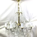 Chandelier with 8 lights in bronze and crystal