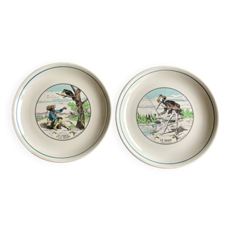 Assiettes plates les Fables de la Fontaine Orchies Moulin des Loups