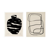 Pair of giclee prints. Abstract wall art set of two, 50x70