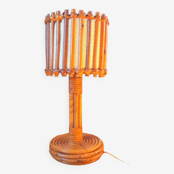 Louis Sognot rattan lamp from the 1950s