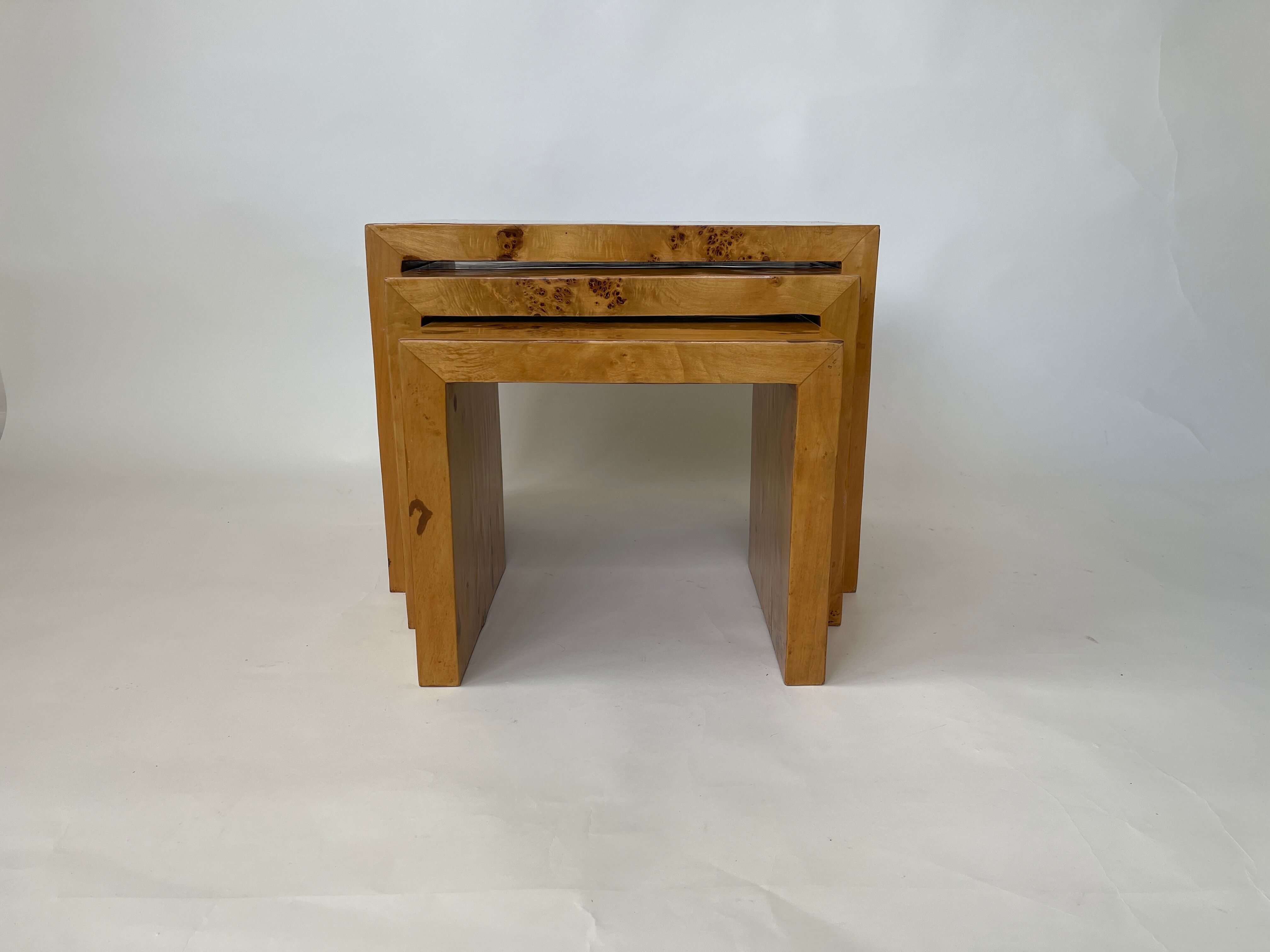 1970s burl nest tables