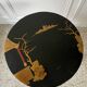 Side table, pedestal living room table, end table, round tray vintage Chinese decor