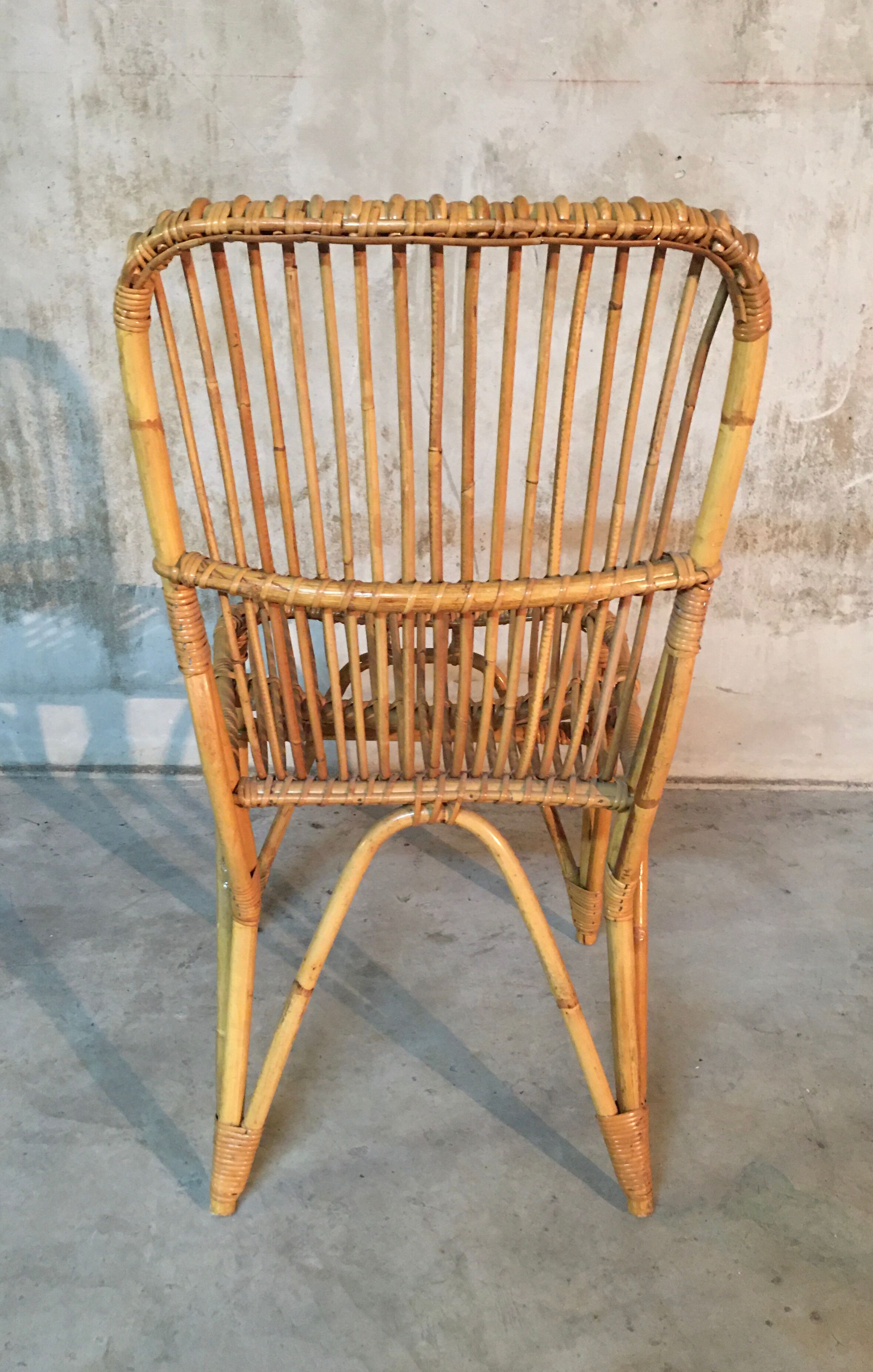 Louis Sognot rattan desk and his chair
