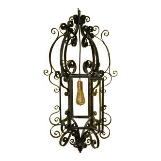 Lanterne en métal de style gothique français datant d'environ 1900
