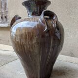 Jarre XXL Art nouveau en grès émaillé, France vers 1900