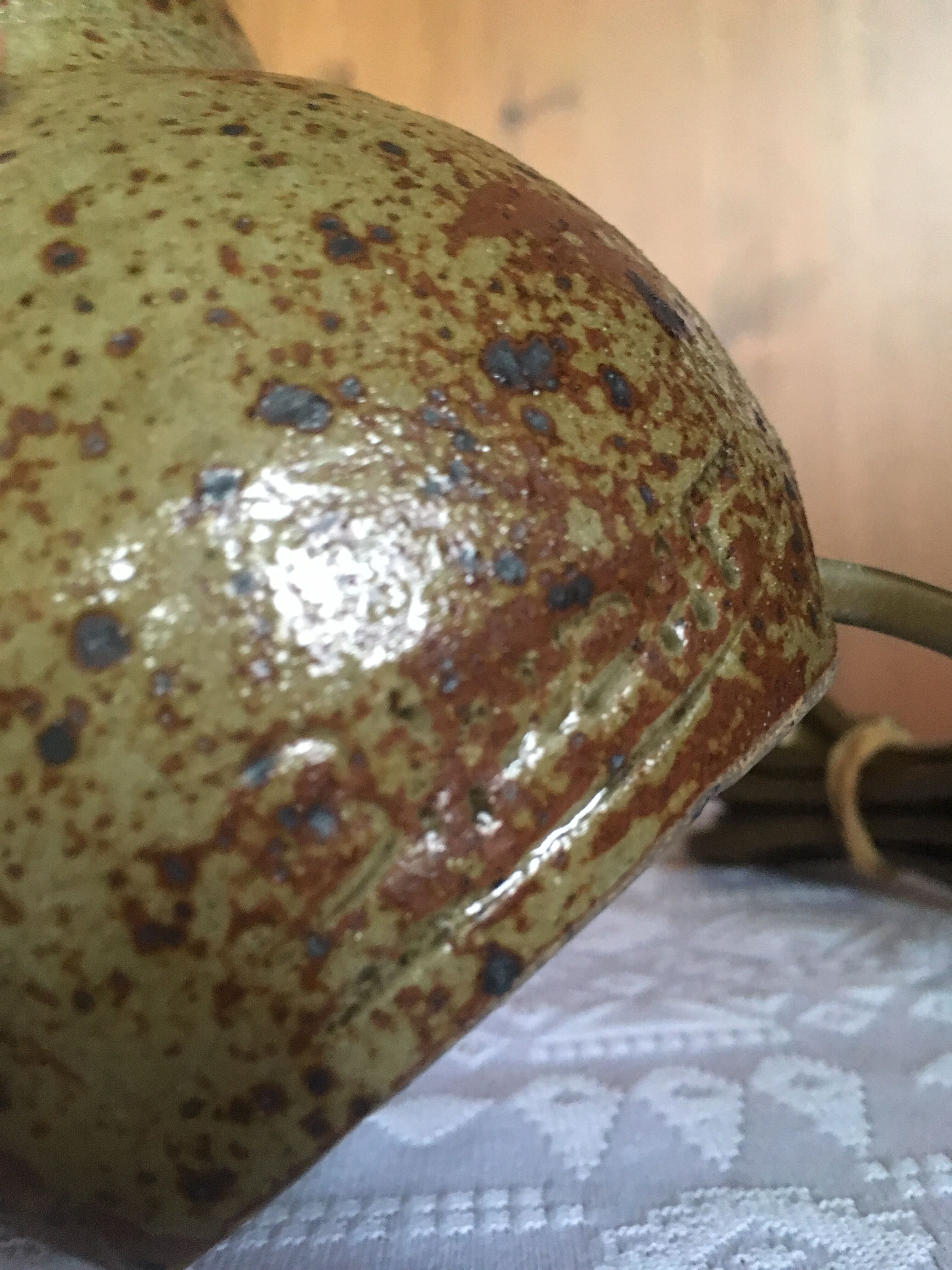 Pyrity sandstone owl lamp signed Guy Baudat