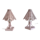 Pair of cane and bamboo bedside lamps