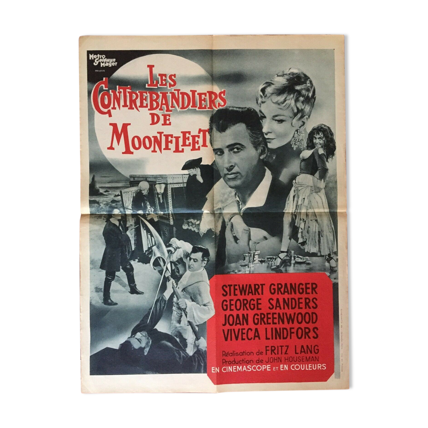 Movie poster "Moonfleet Smugglers" Fritz Lang 60x80cm 1955