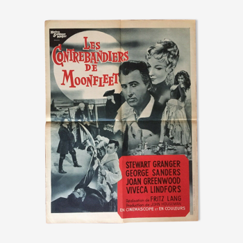 Affiche cinéma "Les Contrebandiers de Moonfleet" Fritz Lang 60x80cm 1955