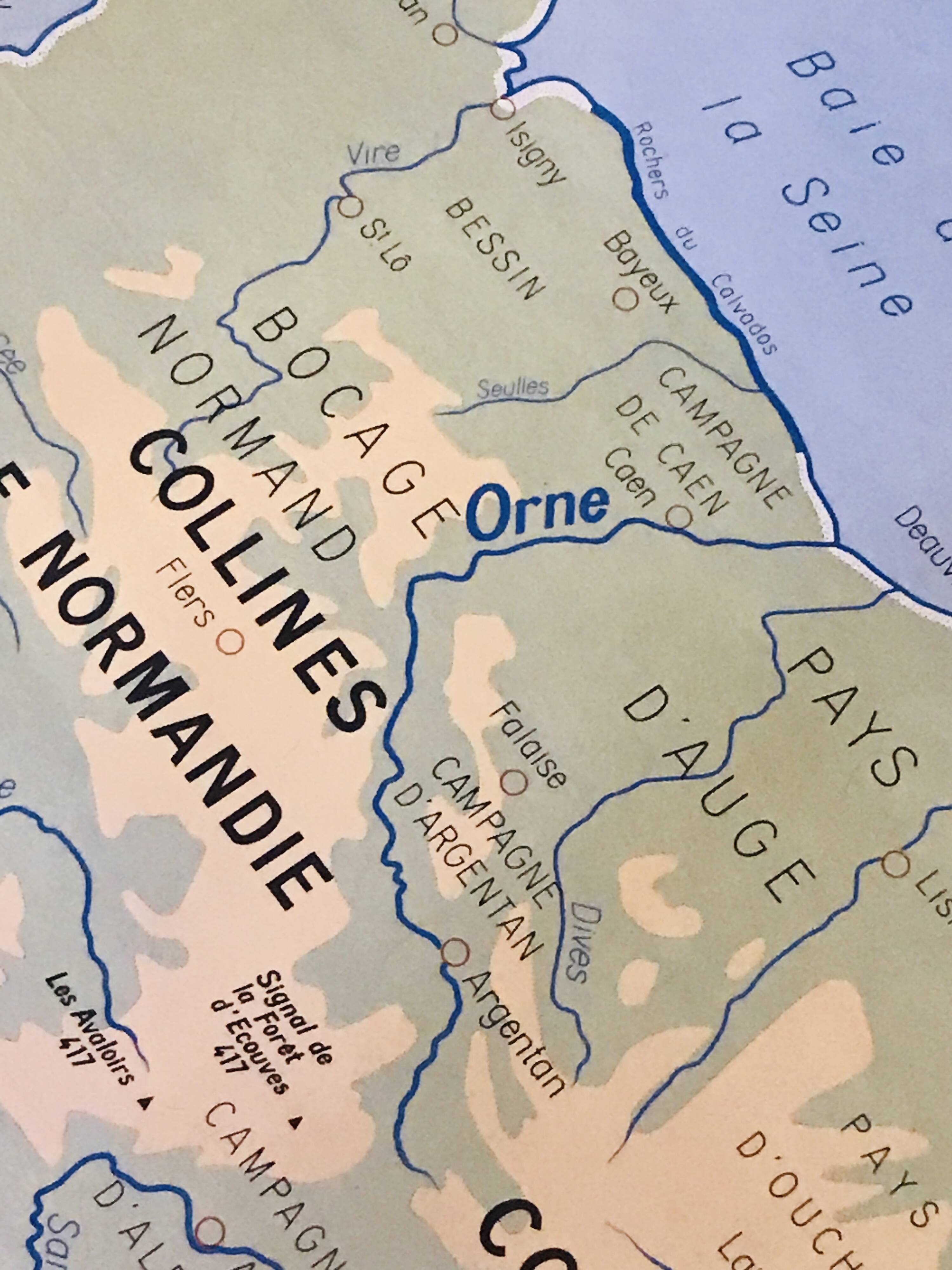 Normandy school map 1960s