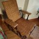 Braided rattan chaise longue 1920-30