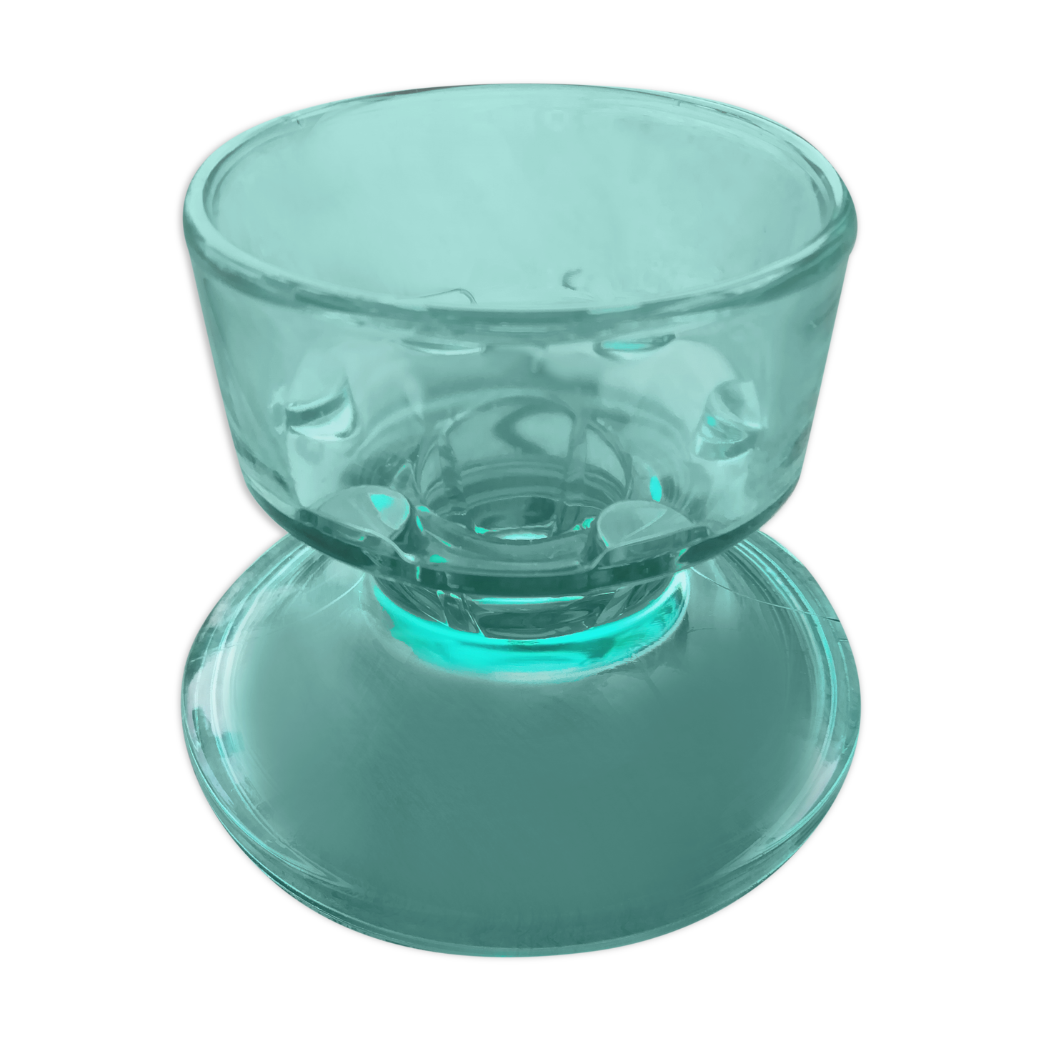 Green glass candlestick