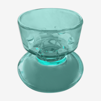 Green glass candlestick