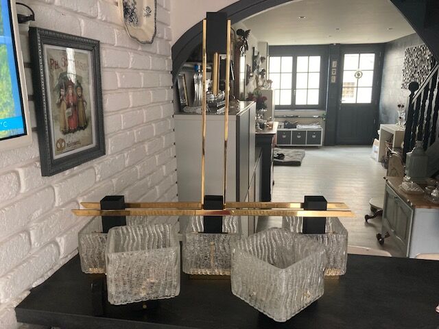 Arlus chandelier and wall lights 1960