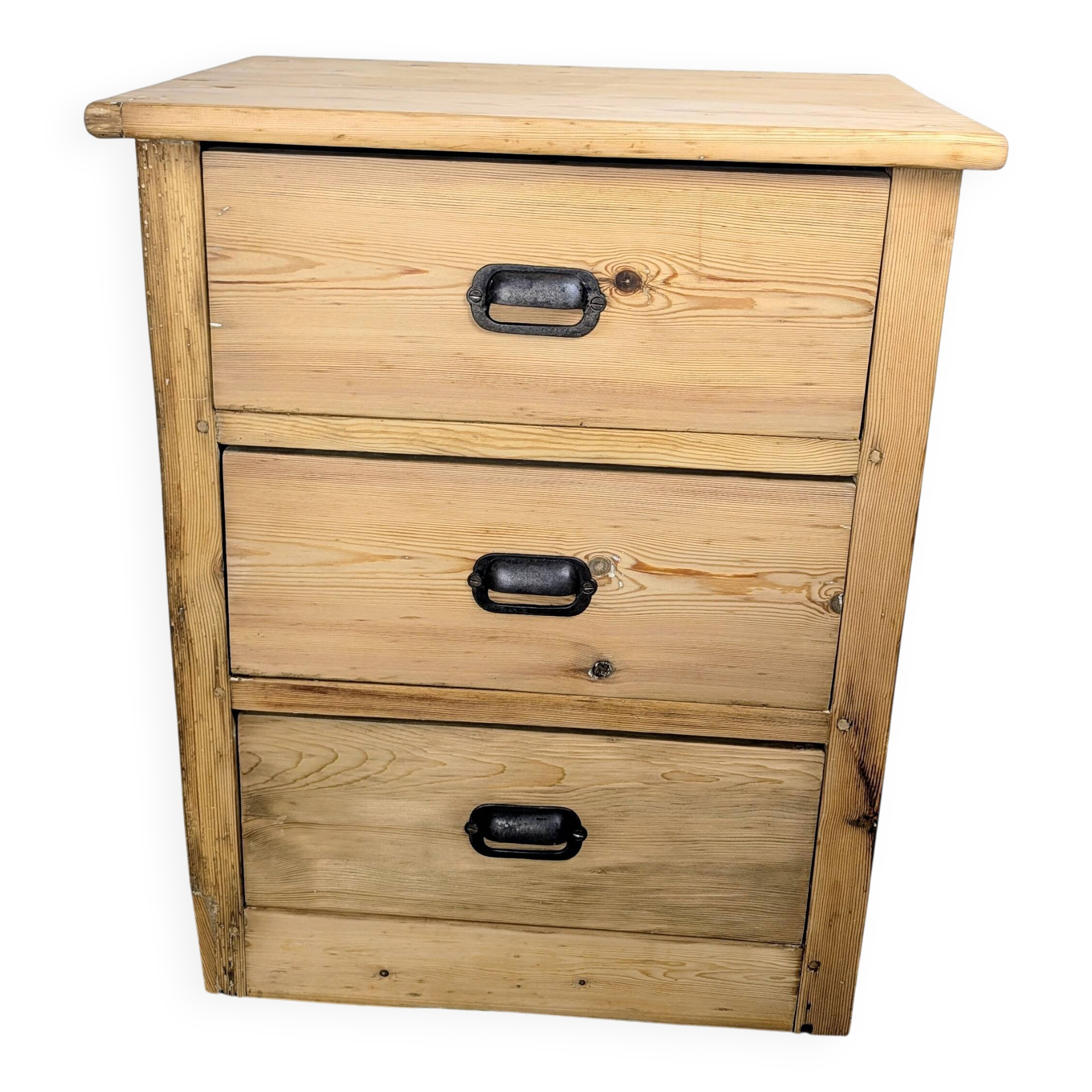 Small workshop cabinet with 3 pine drawers.