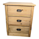 Small workshop cabinet with 3 pine drawers.