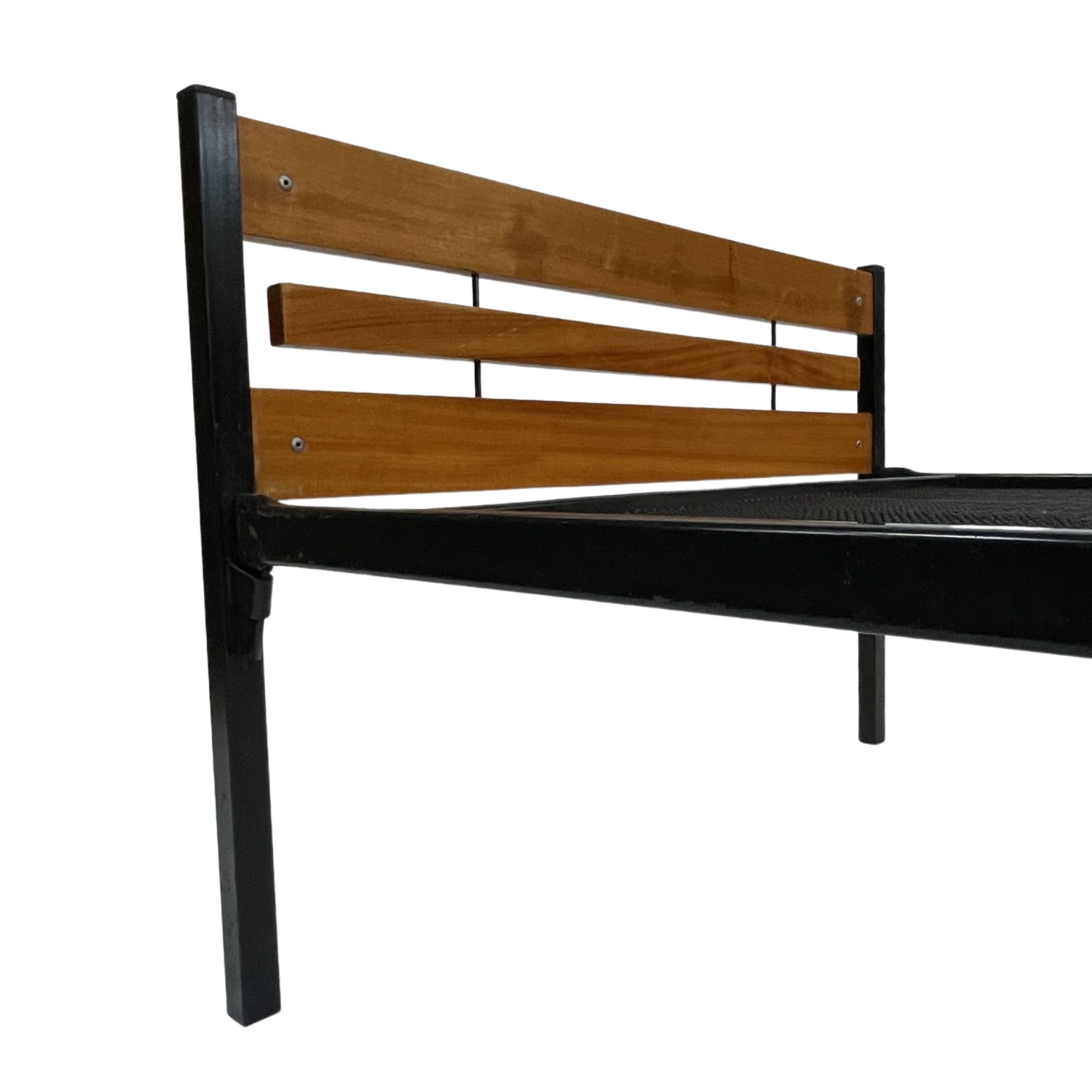 Vintage scandinavian bed daybed by Dico Holland 1960s teak metal