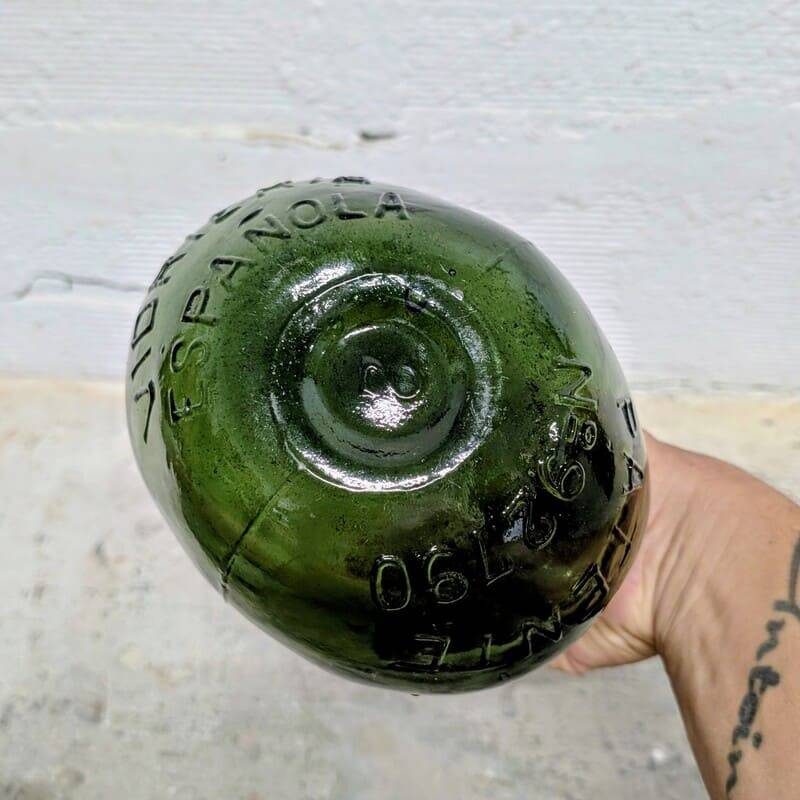 Oval green demijohn