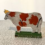 Wooden figurine, farm animals, cow; antique toy