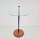 Postmodern Side Table with Ball Handle and Glass Top, 1980s
