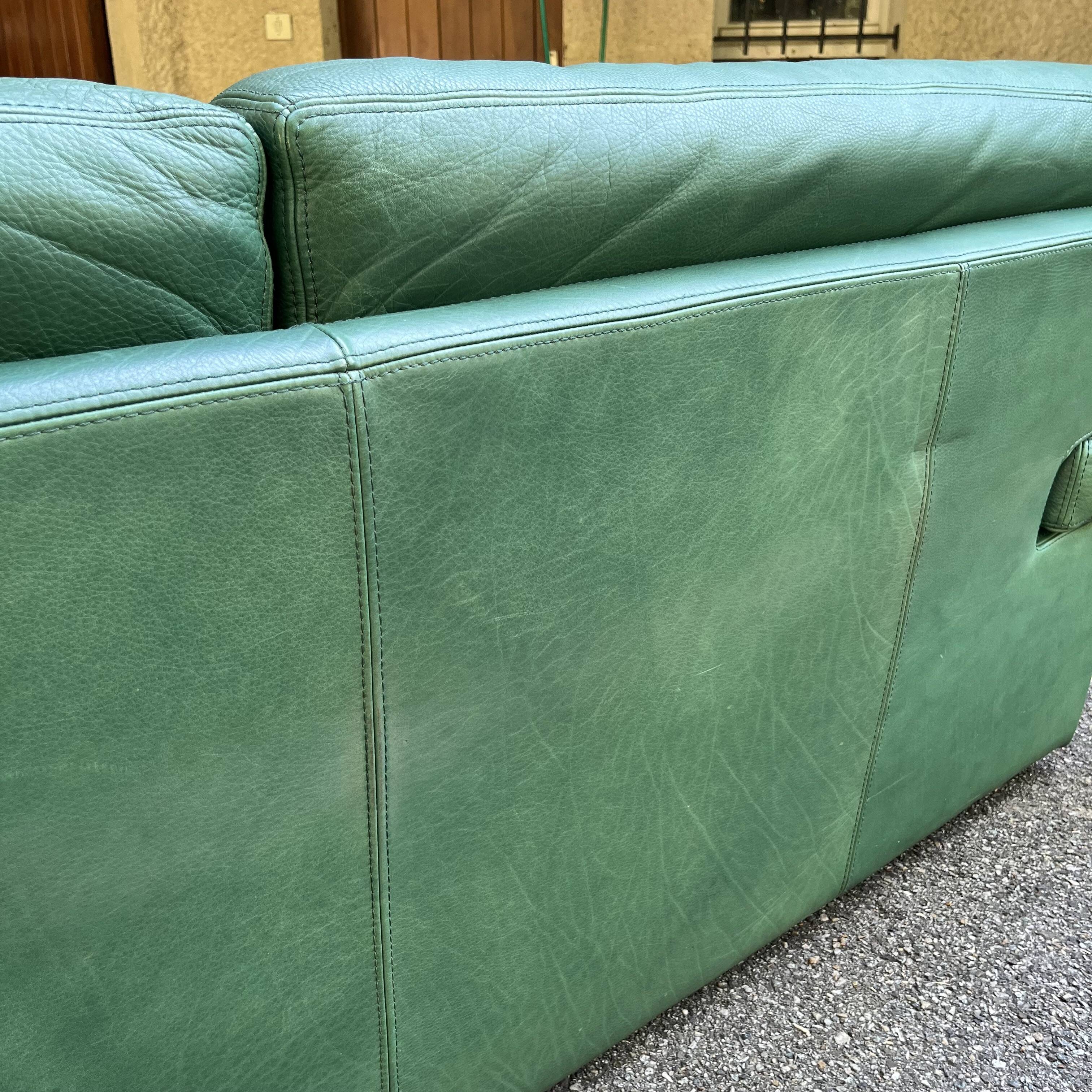 Roche Bobois living room green leather made in Italy