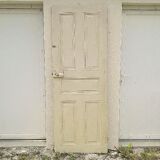 Old interior door wood painted vintage porcelain handle N°1