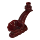 Ruby red ceramic pocket ashtray from Vallauris, numbered.