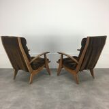 Trio of Free Span FS 123 armchairs 50s reconstruction style
