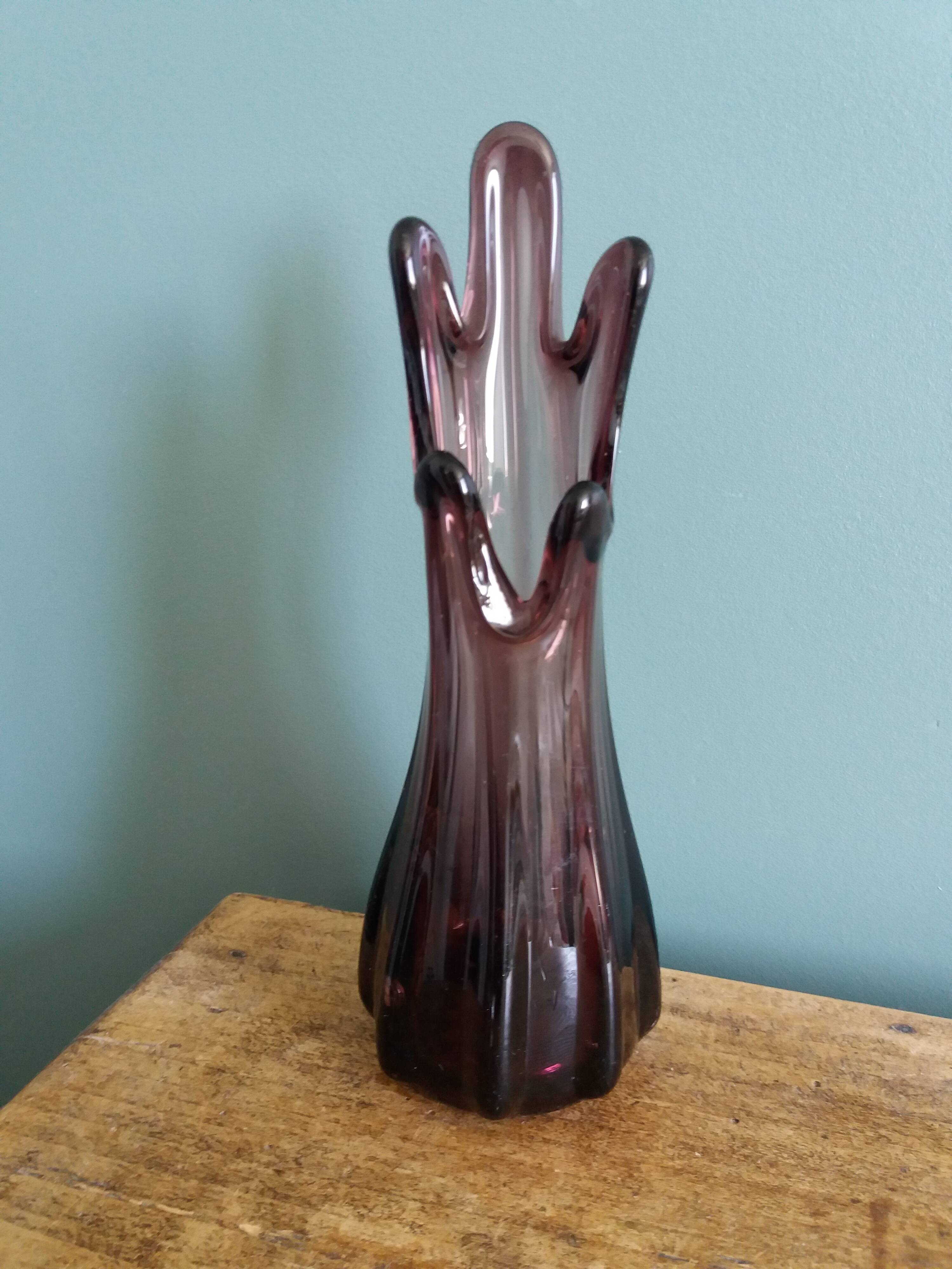 Purple or plum glass vase