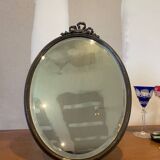 Antique mirror to place or hang – Louis XVI style, bronze, beveled glass