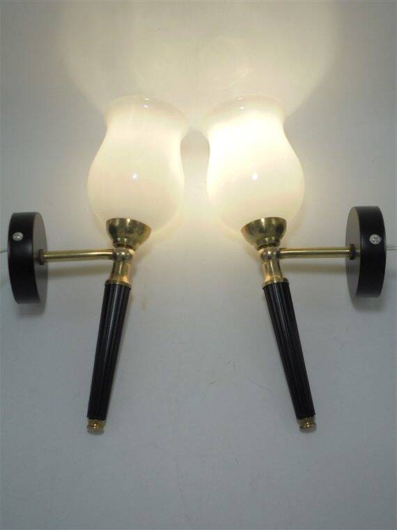 Pair of torch wall lights