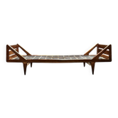 Daybed or bed in oak and mahogany, Louis Paolozzi, France, 1955