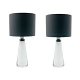 Pair of scandinavian glass table lamps model rd 1566 by carl fagerlund for orrefors, sweden, 1960s