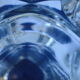 Vase ancien verre transparent 4 faces annees 60