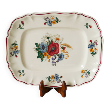 Rectangular dish Digoin Sarreguemines model Agreste, 1960