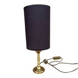 Brass night lamp, table lamp with lampshade, Germany, 1970s.
