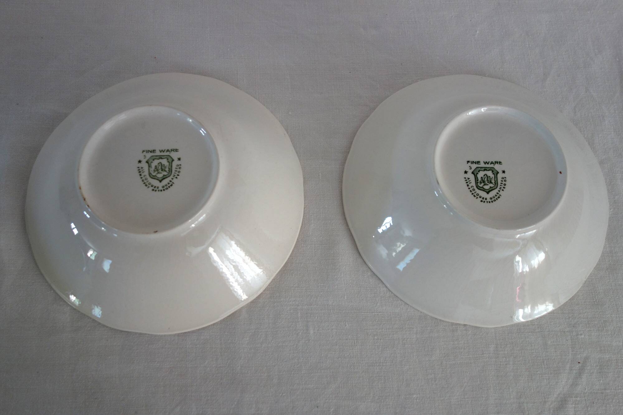 2 deep plates fine earthenware